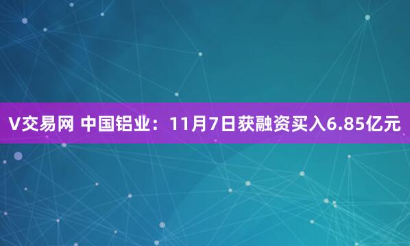 V交易网 中国铝业：11月7日获融资买入6.85亿元