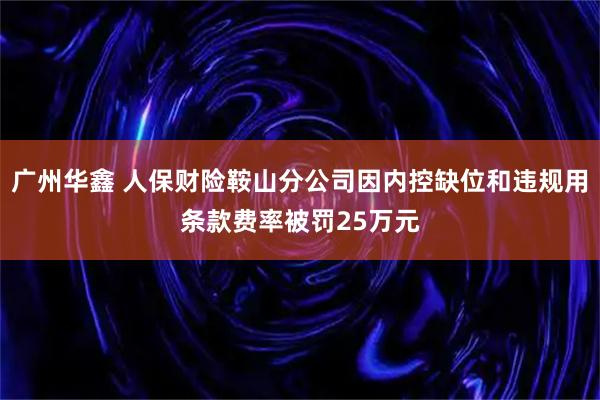 广州华鑫 人保财险鞍山分公司因内控缺位和违规用条款费率被罚25万元