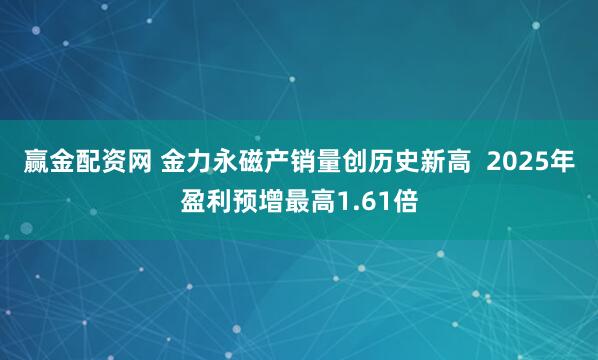 赢金配资网 金力永磁产销量创历史新高  2025年盈利预增最高1.61倍